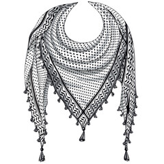 Keffiyeh Palestinians Scarf designed as if wrapped around the Neck Vector Illustration isolated on white
