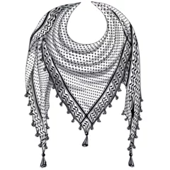Keffiyeh Palestinians Scarf designed as if wrapped around the Neck Vector Illustration isolated on white 