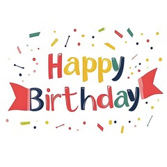 A simple colorful banner with "Happy Birthday" in elegant, minimalist font.