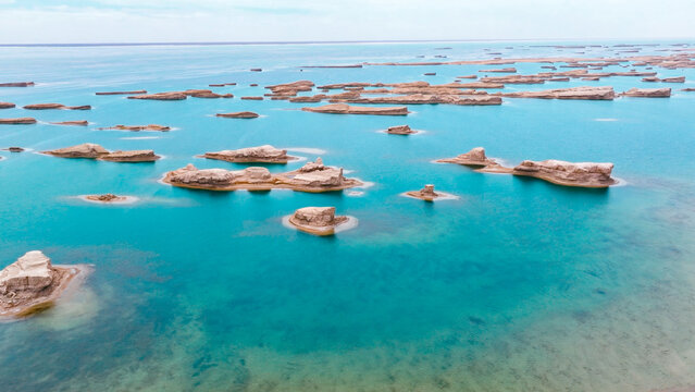 Yadan landform on water in Qinghai, China