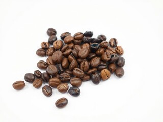 Fototapeta premium Coffee bean in isolation on a clean and simple white surface with a slight sheen effect, cup of joe, , isolated