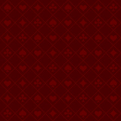 Poker red table background. Casino pattern. Realistic playing field for game blackjack. UI interface element. Vector illustration.