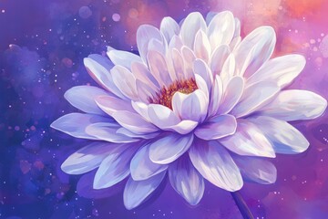 Fototapeta premium Beautiful Water Lily in Soft Pastel Colors Against a Colorful Background