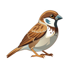 Fototapeta premium Detailed Digital Illustration of a Brown Sparrow