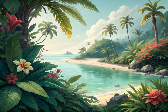 This video takes viewer to a tropical paradise displaying abundant plant life pristine water and a lively atmosphere that promotes relaxation and revitalization in this unique sanctuary 