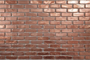Naklejka premium Light Copper Textured Decorative Brick Wall with Sleek Architectural Design