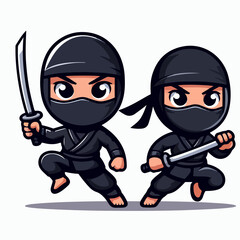 ninja cartoon vector illustration © Andi