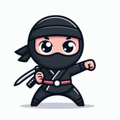 ninja cartoon vector illustration