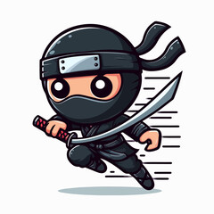 ninja cartoon vector illustration