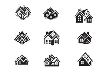 Fototapeta premium A silhouette of a house roofline vector