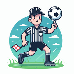 Obraz premium soccer referee profession vector illustration