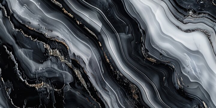 A stylish banner showcases a geode-inspired pattern with striking black gray and white swirls providing a contemporary background ideal for various design purposes