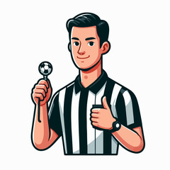 soccer referee profession vector illustration