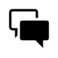 Naklejka premium Overlapping black speech bubbles icon on a plain background for communication