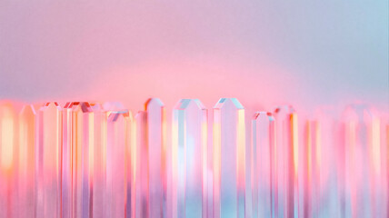 Soft pastel crystal formations on a light color gradient background