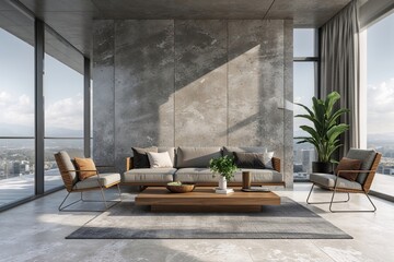 Sleek Stone Gray Aluminum Backdrop with Contemporary Minimalist Design