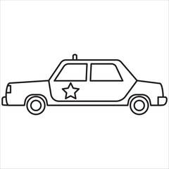 Fototapeta premium Police car icon outline vector