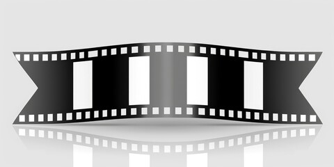 A stylized film strip graphic with empty frames, symbolizing cinema, creativity, and storytelling.