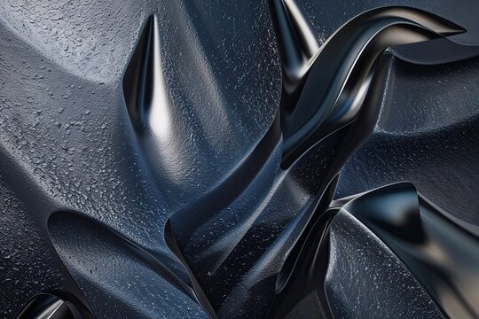 Grainy Raven Aluminum Finish with Polished Texture and Dynamic Design