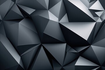 Dynamic Charcoal Geometric Backdrop with 3D Triangular Motifs and Premium Halftone Gradient for Corporate Event and Gala Night Banner