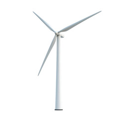 Modern wind turbine isolated on transparent background