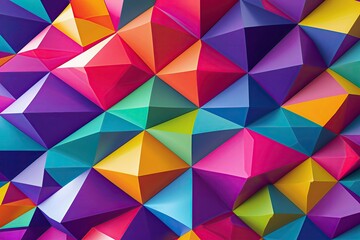 Fototapeta premium Energetic Geometric Background of Multi-Colored Polygons
