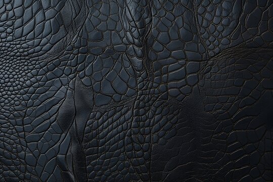 Textured Matte Black Leather Background Detail