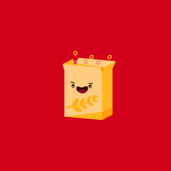 Cereal box icon logo flat vector design