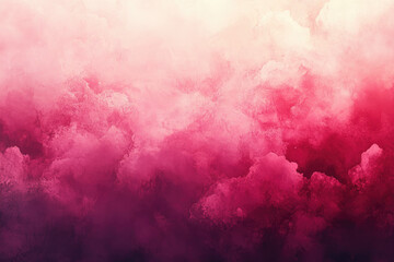 Fototapeta premium Abstract watercolor painting with pink and red hues, creating a dreamy, cloudy effect.