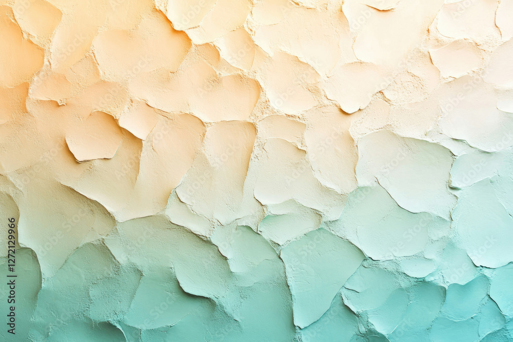 Poster Abstract textured background with a gradient transition from peach to teal.