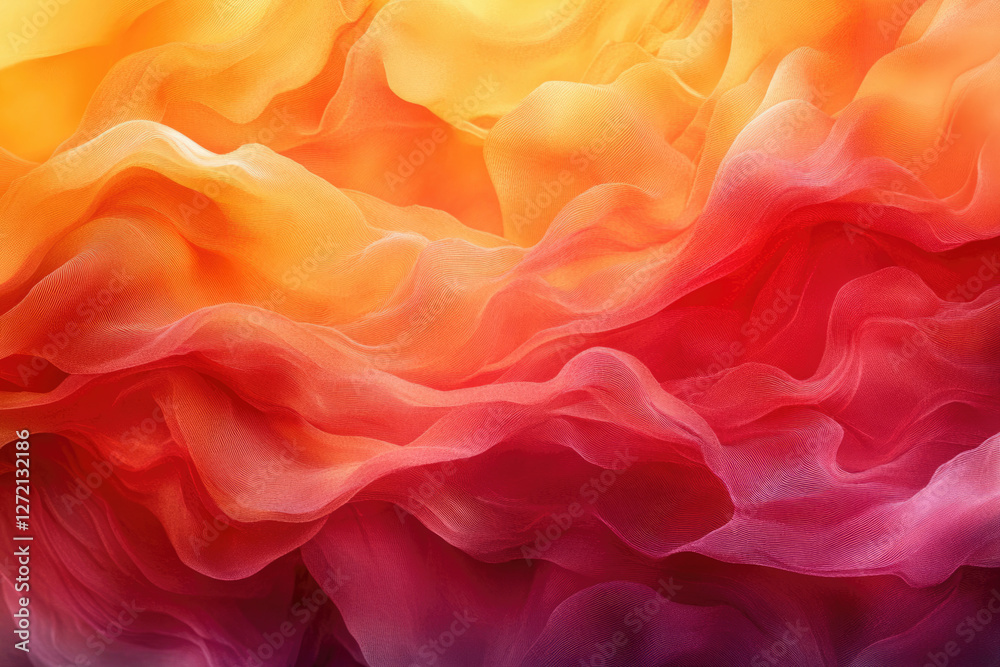 Leinwandbilder abstract image of flowing fabric in warm sunset hues, creating a soft and dreamy effect.
