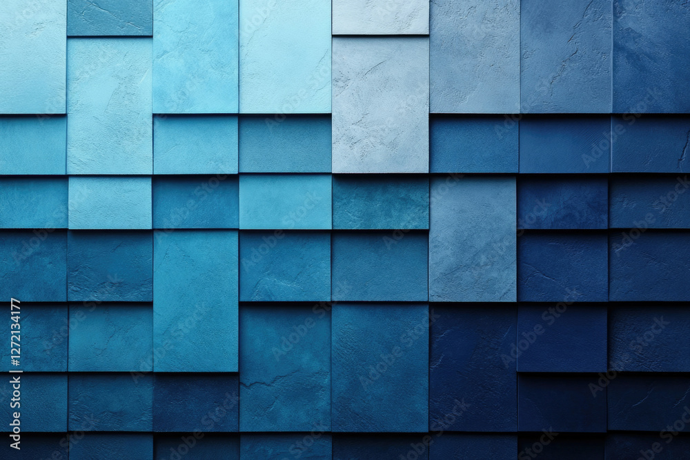 Poster Abstract background with textured blue squares in varying shades creating a geometric pattern.