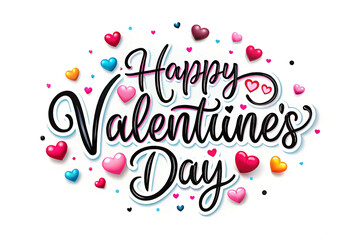 Obraz premium Happy Valentine's Day greeting with hearts