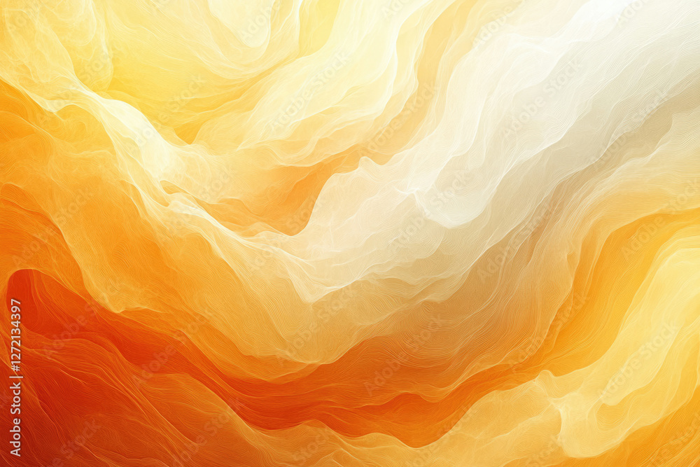 Aufkleber abstract artwork featuring flowing, orange and white lines creating a wave-like, textured pattern.