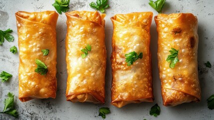 fried spring rolls isolated
