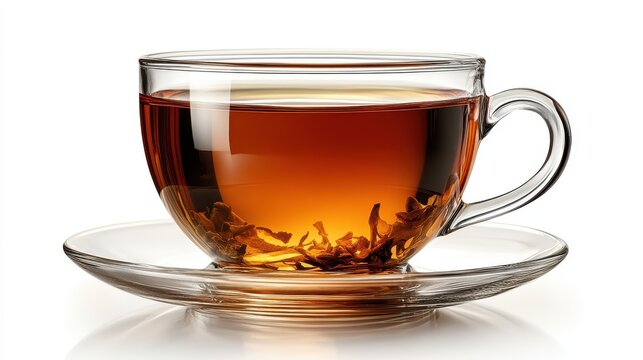 glass teacup isolated