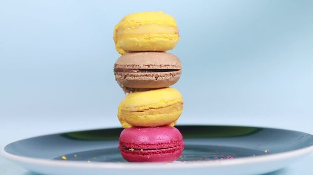 Punching macarrones with hand