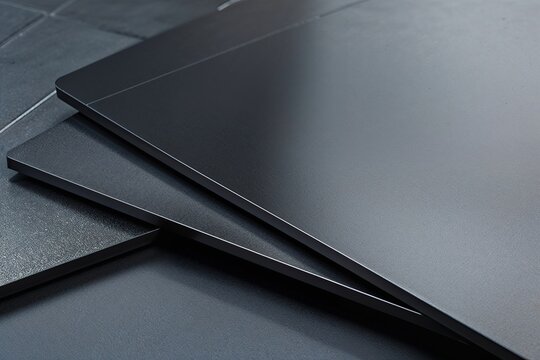 Sleek Charcoal Anodized Aluminum Finish with Contemporary Metallic Texture