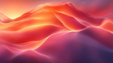 Fototapeta premium Abstract Colorful Landscape with Smooth Curves and Warm Tones