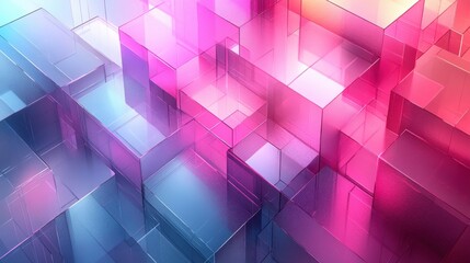 Obraz premium Colorful Abstract Geometric Shapes with Transparency and Light Effects