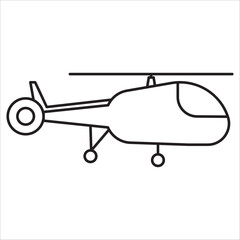 Helicopter icon outline vector