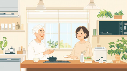 省エネ家電を取り入れ、快適に暮らす日本人シニア世代のサステナブルライフ