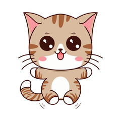 illustration of a sitting orange cat with glowing eyes