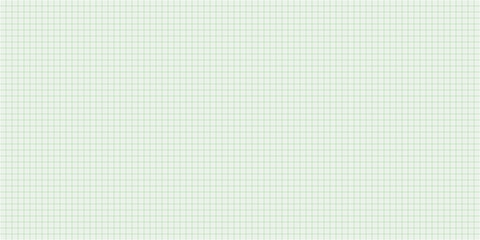Sheet of graph paper with grid. Millimeter paper texture, geometric pattern. Green lined blank for drawing, studying, technical engineering or scale measurement. Vector illustration