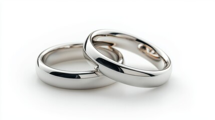 silver wedding rings isolated