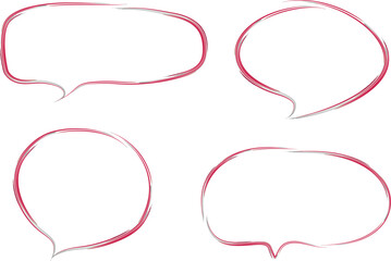 red black abstract hand drawn dialogue clouds