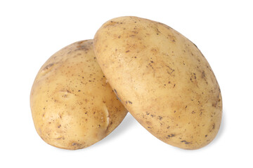 Fresh raw potatoes isolated on white. Vegetable root