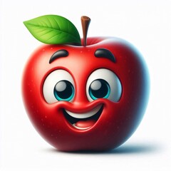 Isolated cartoonized fruit and vegetable illustration on white backround

