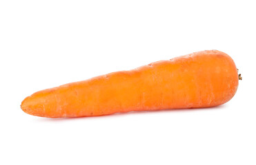 One fresh carrot isolated on white. Root vegetable