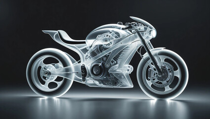 Obraz premium Transparent Futuristic Motorcycle
